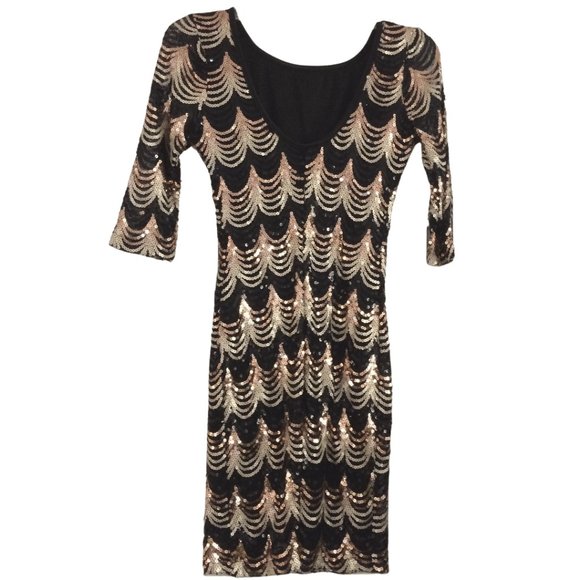 Crystal Doll Sequined Bodycon Dress Juniors Large - Picture 2 of 8